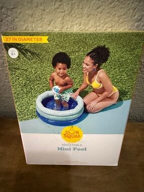 Sun Squad Inflatable Mini Pool - Blue & Light Blue 27” diameter